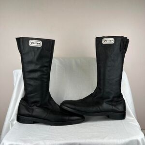 er Men's Sport Touring Leather Motorcycle Riding Boots Black Size 10